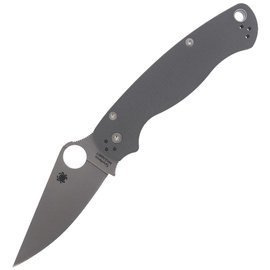 Spyderco Para Military 2 Knife Dark Gray G10, Satin Maxamet by Sal, Eric Glesser (C81GPDGY2)