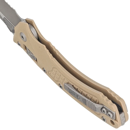 Microtech Amphibian Ram-Lok S/E Frag Tan G10, Apocalyptic P/S M390MK by Tony Marfione (137RL-11APFRGTTA)