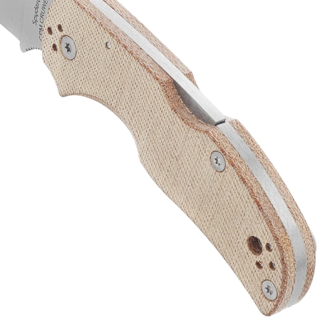 Spyderco Native 5 Knife Brown Canvas Micarta, Satin CPM Cru-Wear by Sal Glesser (C41MPCW5)