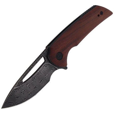 CIVIVI Knife Odium Cuibourtia Wood, Black Damascus by Ferrum Forge Knife Works (C2010DS-1)