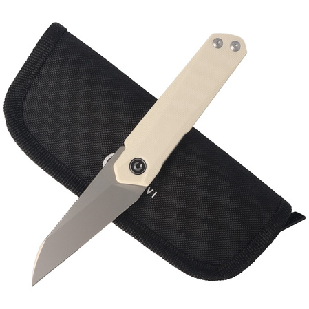 Civivi Ki-V Plus G10 Ivory, Silver Bead Blasted Nitro-V by Ostap Hel (C20005B-2)