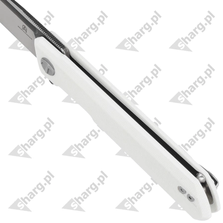 Nóż składany Bestechman Dundee White G10, Grey PVD / Satin D2 by Ostap Hel (BMK01G)