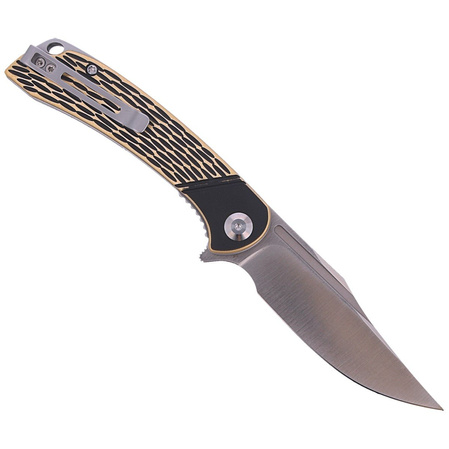 CIVIVI Knife Dogma Black Polished Brass, Satin Finish (C2014A)