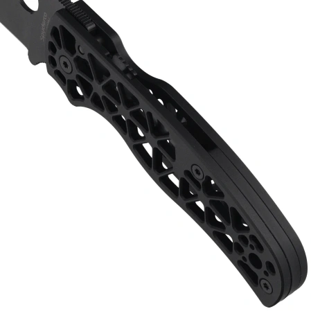 Spyderco Edgerati Knife Black Aluminum, Black DLC CPM S30V by Sal Glesser (C266BKALBKP)