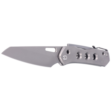 WE Knife Vision R Gray Titanium, Silver Bead Blasted CPM 20CV by Snecx Tan (WE21031-1)