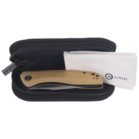 CIVIVI Knife Baklash Stonewashed Brass, Satin Finish (C801J)