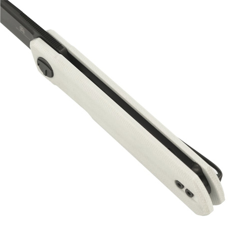 Bestechman Mini Dundee Knife White G10, Grey PVD D2 by Ostap Hel (BMK03H)