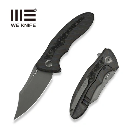 Nóż składany WeKnife Varg Tiger Stripe Pattern Flamed Titanium Titanium / Rose Carbon Fiber, Gray Stonewashed MagnaCut (WE25074-3)