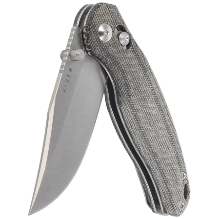 Nóż składany Kizer Phoca CC Black Norplex UltreX Micarta, Satin AEB-L (V3780A3)