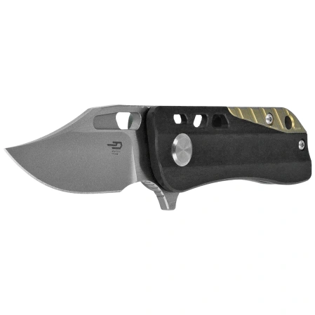 Nóż składany Bestech Engine Bowie Carbon Fiber/Green Titanium, Bead Blasted/Satin CPM S35VN (BT1806C)
