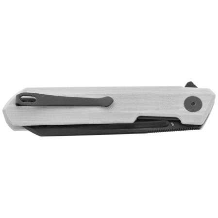 Bestechman Dundee Sheepfoot Knife White G10, Grey PVD D2 by Ostap Hel (BMK09D)