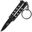 Nóż składany motylek brelok Third Decor Habitat K2824N Black Stainless Steel, Black Stainless Steel (TH-K2824N)