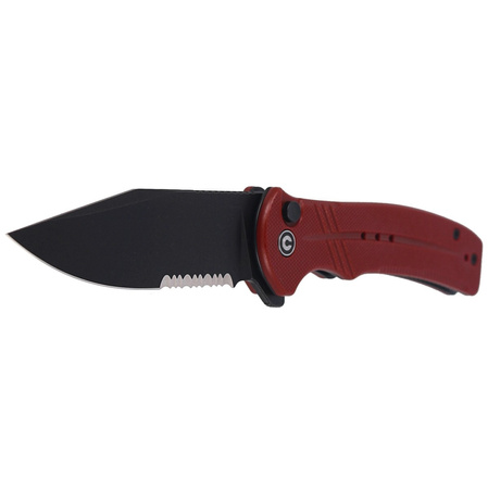 CIVIVI Knife Cogent Burgundy G10, Black Stonewashed Half Serrated (C20038E-2)