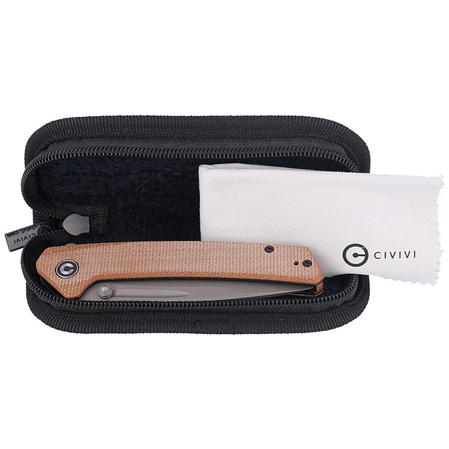 CIVIVI Keen Nadder Brown Micarta, Gray Stonewashed (C2021B)