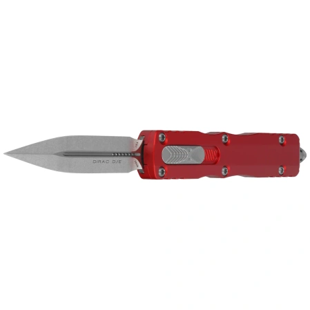 Nóż automatyczny OTF Microtech Dirac D/E Red Aluminium, Stonewashed M390 by Tony Marfione (225-10RD)