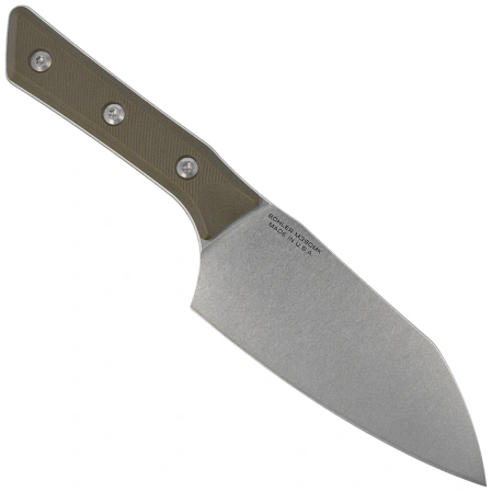 Microtech 6'' Santoku Knife OD Green G10, Stonewashed M390MK (3200-10OD)