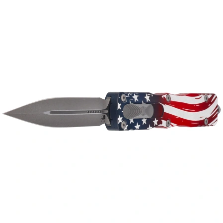 Nóż automatyczny OTF Microtech Dirac Delta D/E Signature 250th Anniversary 4th of July Aluminium, Apocalyptic M390MK by Tony Marfione (227-10APS-4J250)