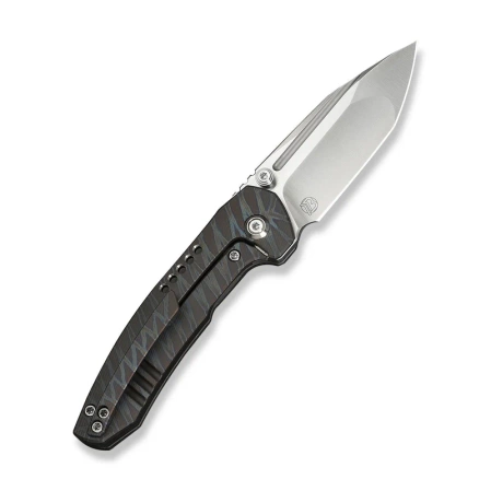 WeKnife Micro Trogon Tiger Stripe Titanium, Satin M390 by Brian Brown (WE24043-3)