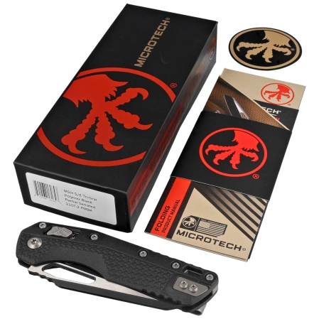 Nóż składany Microtech MSI S/E Black Tri-Grip Polymer, Black P/S M390MK by Tony Marfione (210T-2PMBK)