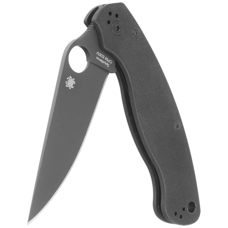 Spyderco Military 2 Knife Black G10, Black DLC CPM S30V by Sal, Eric Glesser (C36GPBK2)