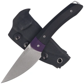 Kizer MoMo Fix 3 Knife Purple-Black G10, Stonewashed AEB-L by Vladimir Legachev (1124A3)