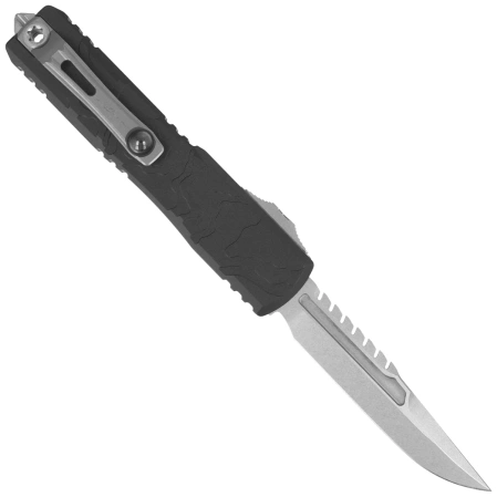 Nóż automatyczny OTF Microtech Ultratech Gen IV Interceptor Signature Black Topographic Deep Engraved Aluminium, Stonewashed M390MK by Tony Marfione (11174TP-10S)