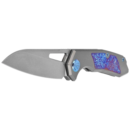 Kubey KB Vagrant Knife Gray Titanium/Timascus, Beadblasted CPM S35VN by Maksim Tkachuk (KB284H)