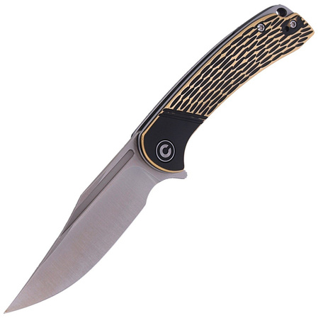 Nóż składany CIVIVI Dogma Black Polished Brass, Satin Finish (C2014A)