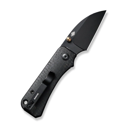 Civivi Knife Baby Banter Wharncliffe Black Burlap Micarta, Black Nitro-V by Ben Petersen (C19068SC-1)
