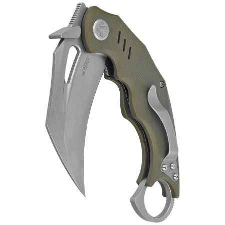 Kubey Wrath Knife Green G10, Beadblasted 14C28N by MUZI Design (KU261B)