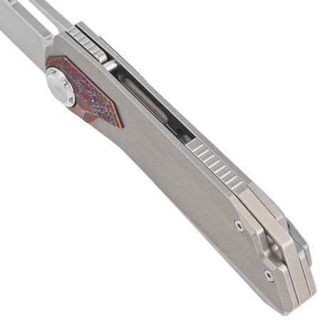 Remette RT-Peregrine Falcon Knife Gray/Thunder Lightning Titanium, Hand Fine Grinding Pearlescent M390 (RTT1-G)