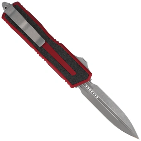 Nóż automatyczny OTF Microtech Scarab II Gen III D/E Merlot Aluminium, Apocalyptic M390MK by Tony Marfione (1280-10APMR)