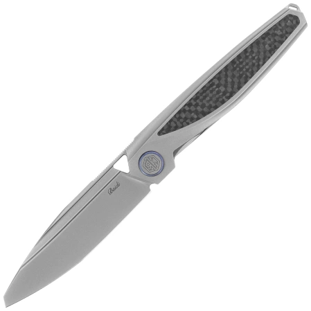 Nóż składany Rike Knife RK-Baidi-T-P/BCF Gray Titanium / Black Carbon Fiber, Bead Blasted M390