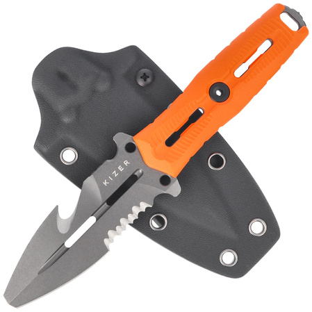 Nóż ratowniczy Kizer Norcross Orange G10, Gray Stonewashed Nitro-V by L.F (ZX-FB01A6)