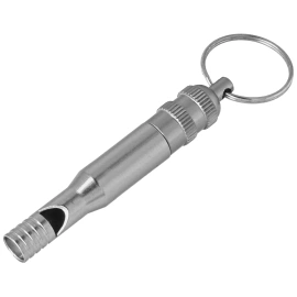 Martinez Albainox Silver Aluminum Whistle Keychain (09118 SI)