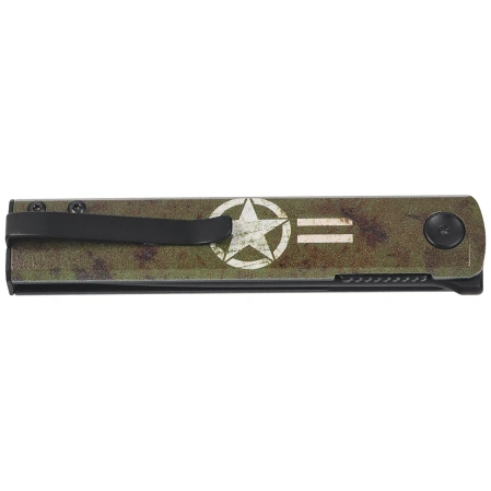 Fox Chnops UV Knife Green Aluminium/UV Printing, Black Becut by Raven Knives Design (FX-543 M1)