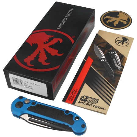 Nóż automatyczny Microtech LUDT Gen III S/E Blue Aluminium, Black M390MK by Tony Marfione (1135-1BL)