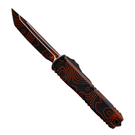 Nóż automatyczny OTF Microtech Ultratech Gen IV T/E Signature Topographic Black-Orange Camo Smooth Aluminium, Topographic Black-Orange Camo M390MK by Tony Marfione (11234-1TPBKORCS)