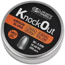 JSB KnockOut Airgun Slugs MK II .216 / 5.49 mm 25.39 gr, 200 pcs (546222-200)