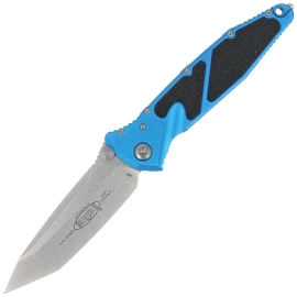 Nóż składany Microtech Socom Elite T/E Blue Aluminium, Stonewashed M390 by Tony Marfione (161-10BL)