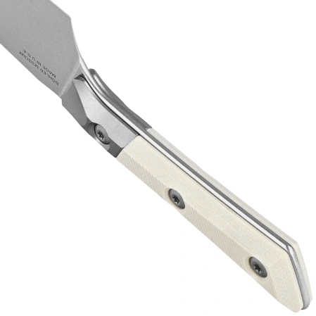 Microtech Santoku 4.2'' Kitchen Knife Titanium Bolster/Ivory G10, Stonewashed M390MK (3300B-10IV)
