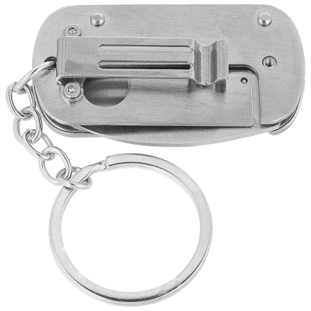 Martinez Albainox Dog Tag Keychain Knife Satin Stainless Steel, Satin 3Cr13Mov (18653)