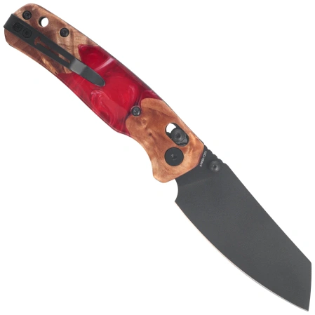 Bestechman Cicada's Wing Knife Wood / Resin, Black PVD 10Cr15MoV (BMK06-W-5)