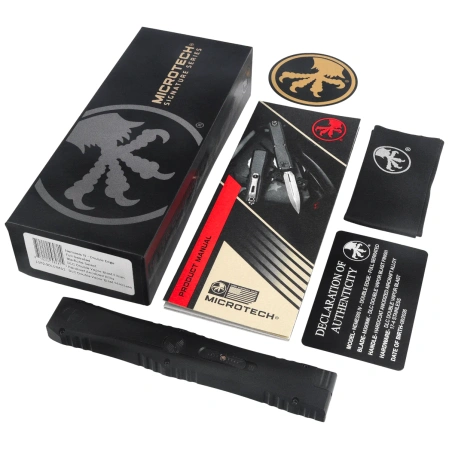 Microtech Nemesis IV D/E Marfione Select OTF Knife Black Aluminum, Black DLC F/S M390MK by Tony Marfione (1152-3DLCTMS1)