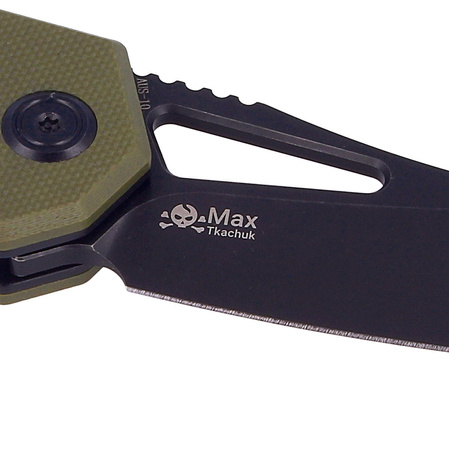 Kubey Knife New Vagrant Tan G10, Darkwashed AUS-10 (KU291E)