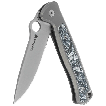 Nóż składany Spyderco Slym Titanium/Dark Matter Polar Fat Carbon, Satin M390 by Moletta (C271TIP)