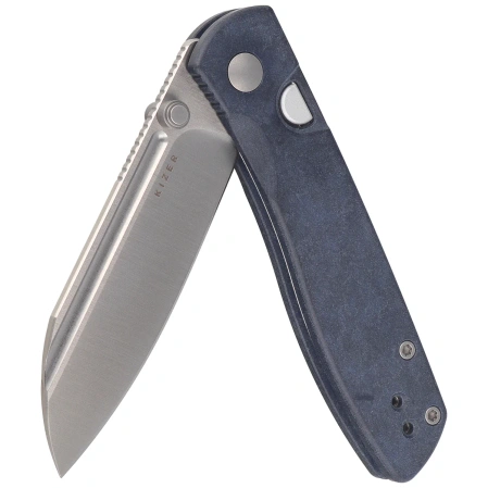 Kizer Renissance Knife Blue Richlite, Satin N690 by Caleb Waldman (V3698A3)