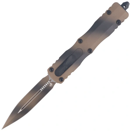 Microtech Dirac Delta D/E OTF Knife Tan War Paint Aluminium, Tan War Paint M390MK by Tony Marfione (227-1TAWPS)