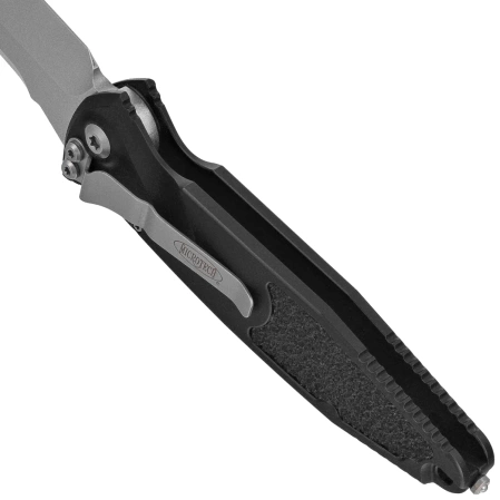 Microtech Socom Elite Auto T/E Automatic Knife Black Aluminum, Stonewashed M390 by Tony Marfione (161A-10)