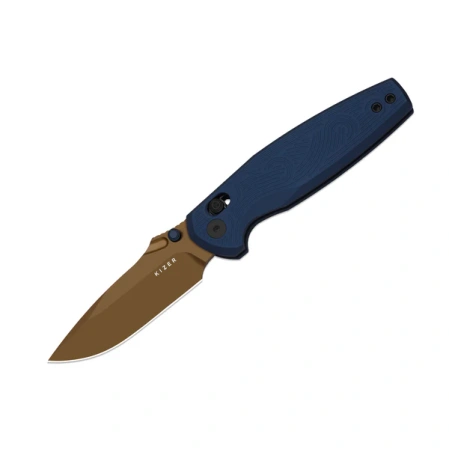 Nóż składany Kizer Khamsin Navy Blue Aluminium, Sunset Metal PVD Nitro-V by Maksim Epifantsev (V3791A2)